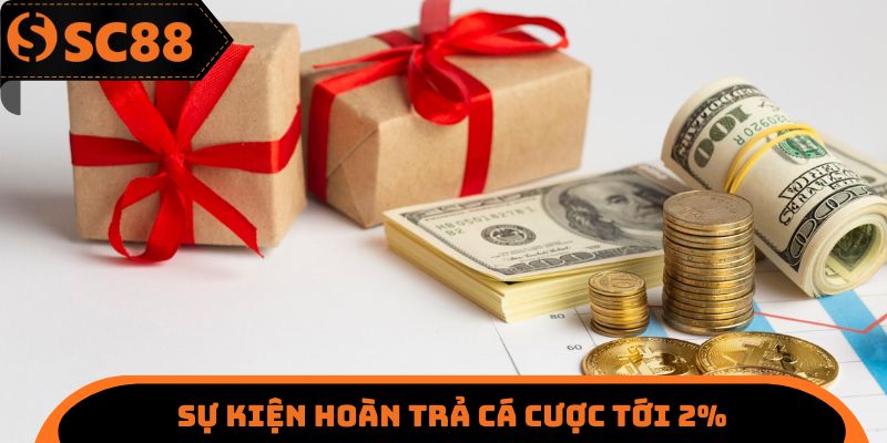 Sự kiện hoàn trả cá cược tới 2%